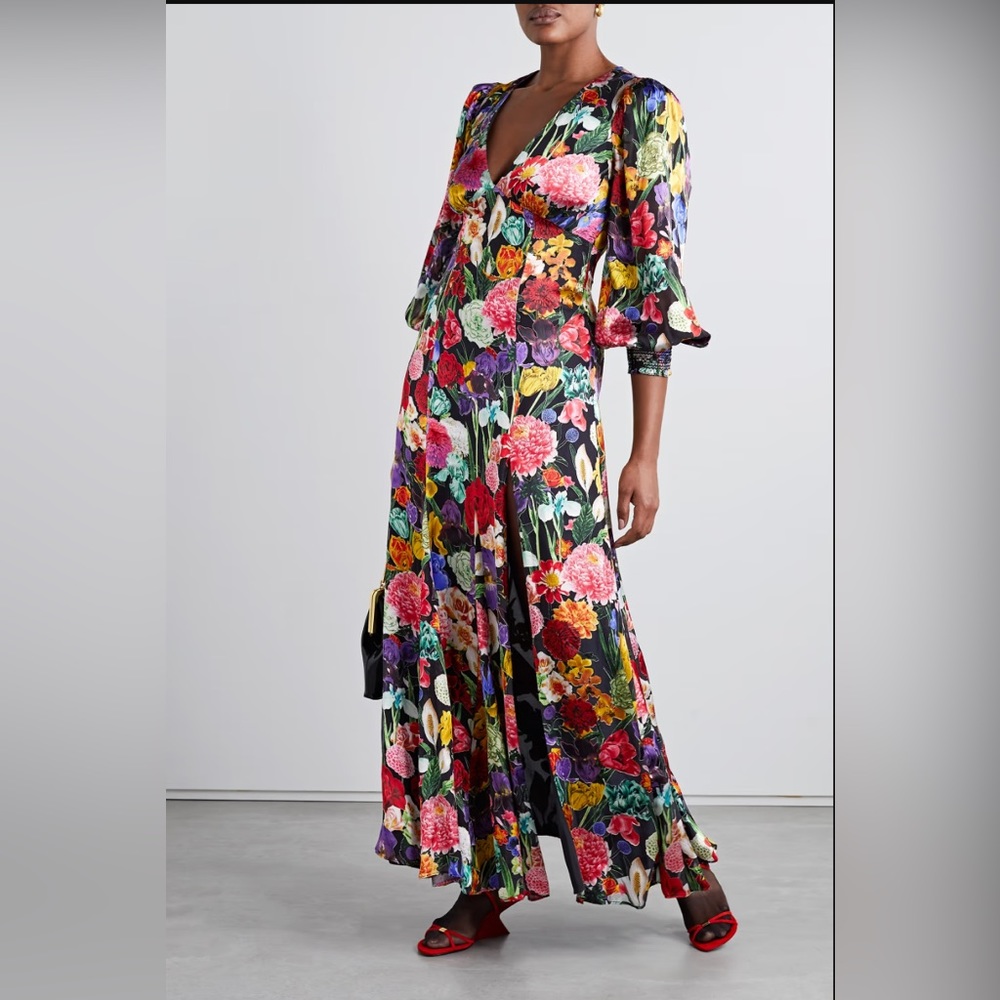 Alice + Olivia Tula Floral Print Maxi Dress Size 4